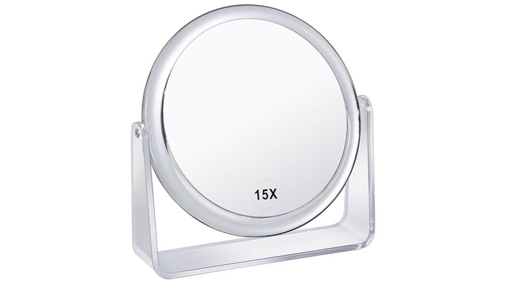 15x magnification desk mirror