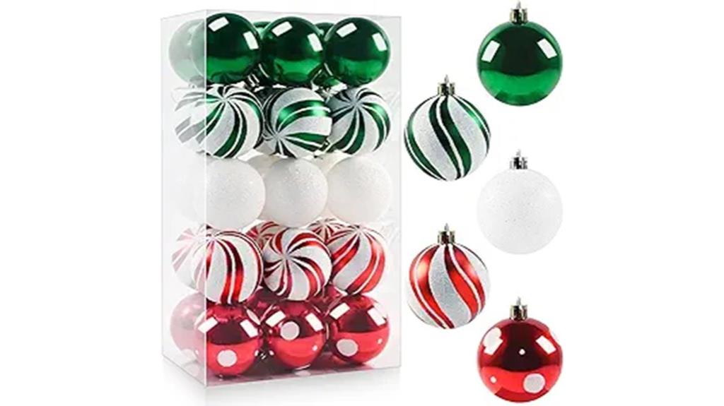 30 multi color shatterproof ornaments