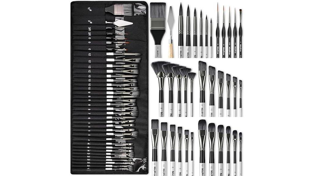 36 piece artist paint brushes