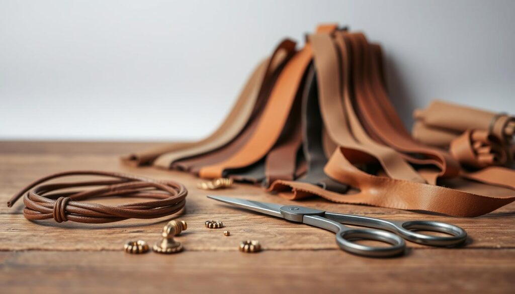 DIY materials for leather cord headband