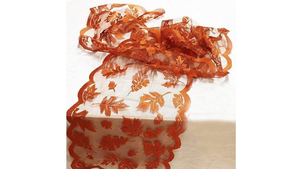 autumn leaves lace runner