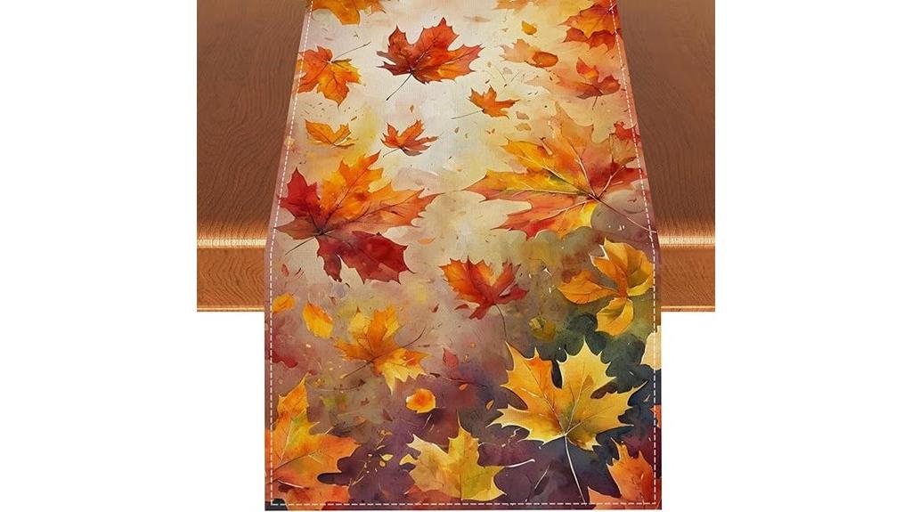 autumn maple leaf table runner