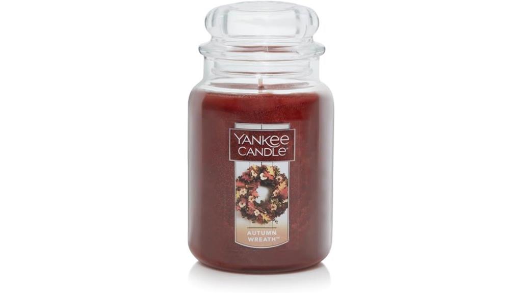 autumn wreath large candle