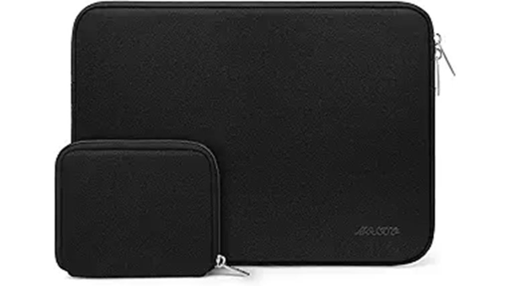 black neoprene laptop sleeve