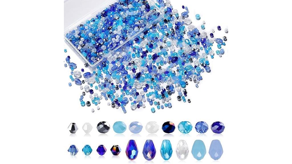 blue glass beads pack
