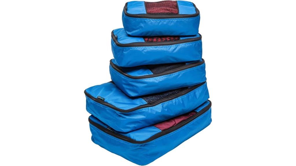 blue travel packing cubes