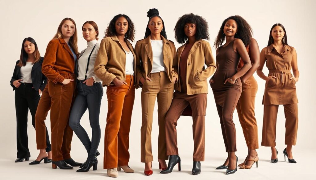 body type styling with corduroy outfits