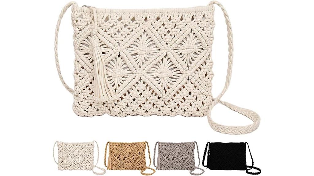 bohemian crochet beach bag
