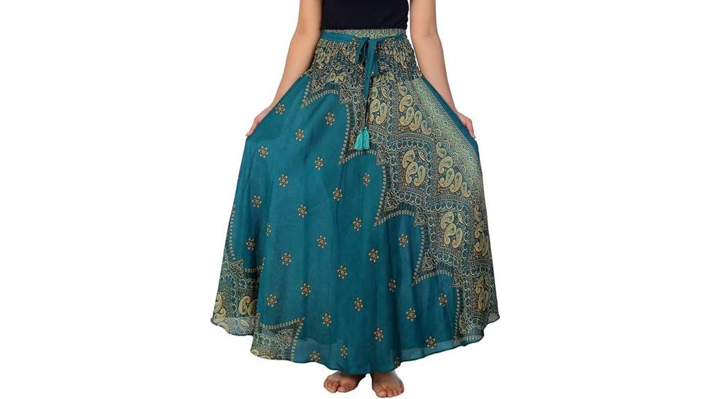 bohemian long maxi skirt