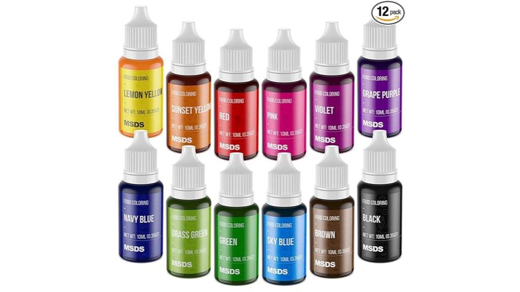 bright 12 color food coloring