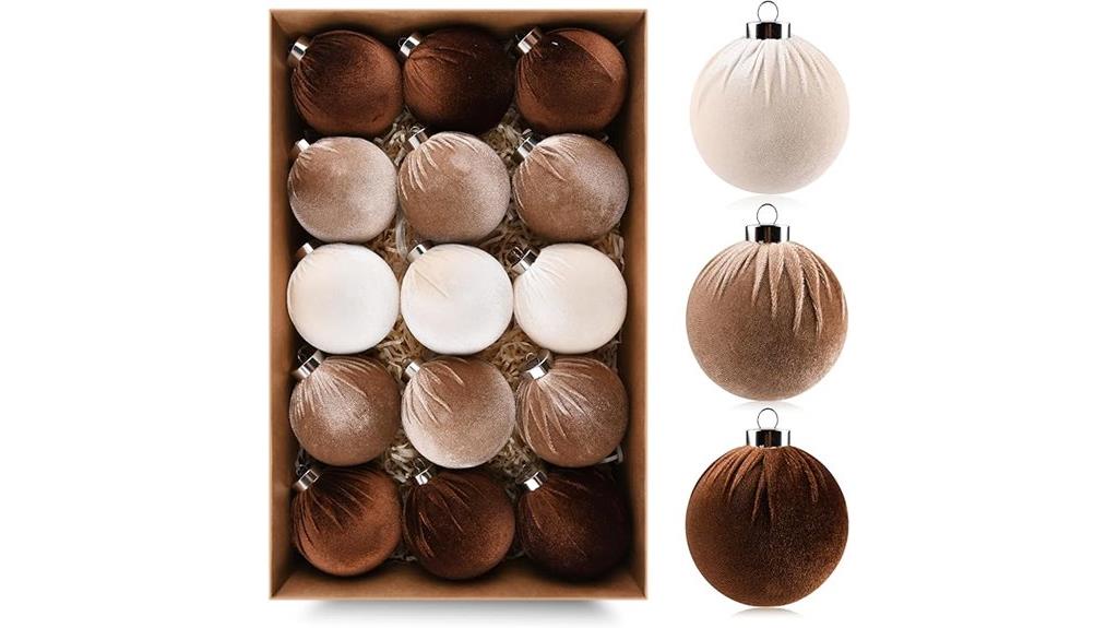 brown velvet christmas ornaments