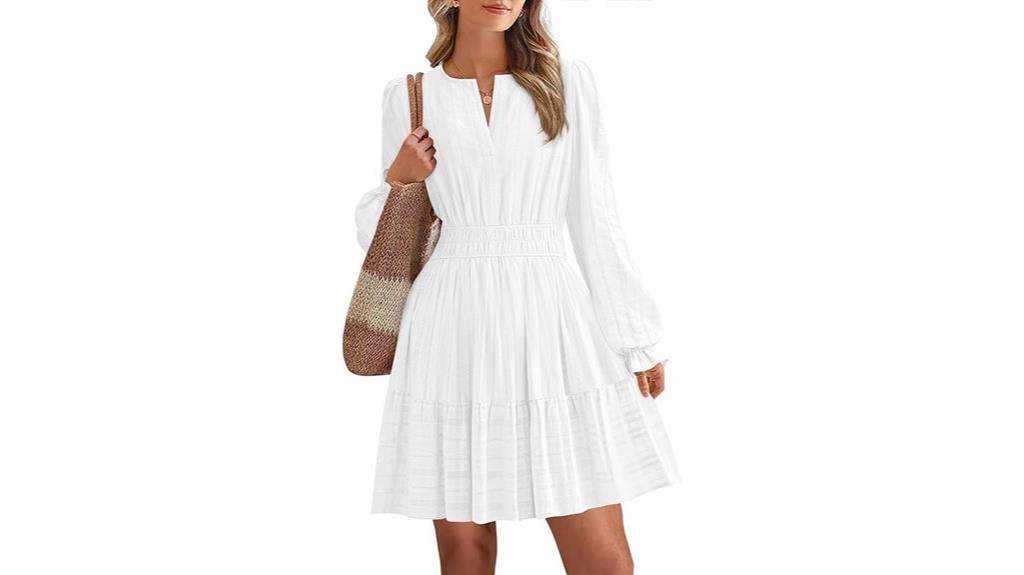 casual lightweight v neck dress