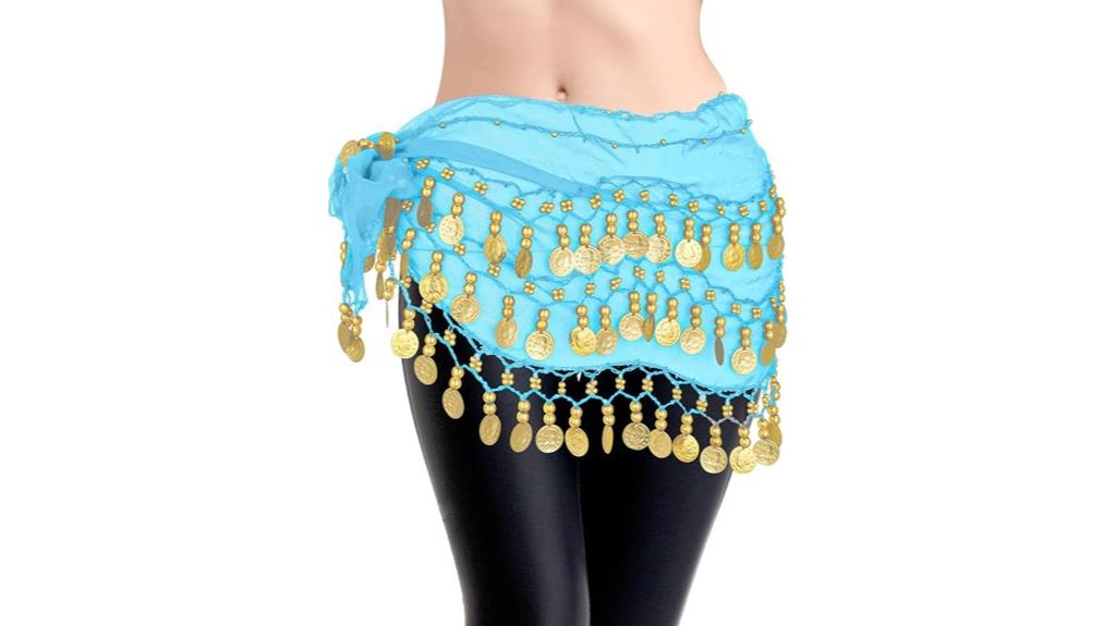 coin adorned belly scarf