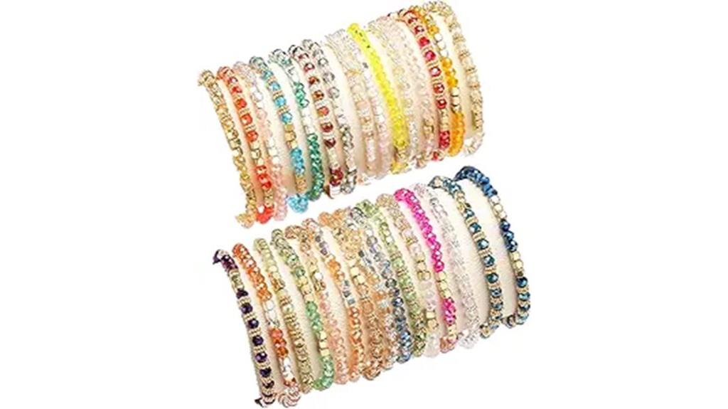 colorful beaded stackable bracelets