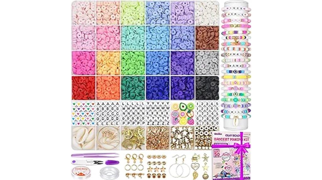 colorful clay beads kit