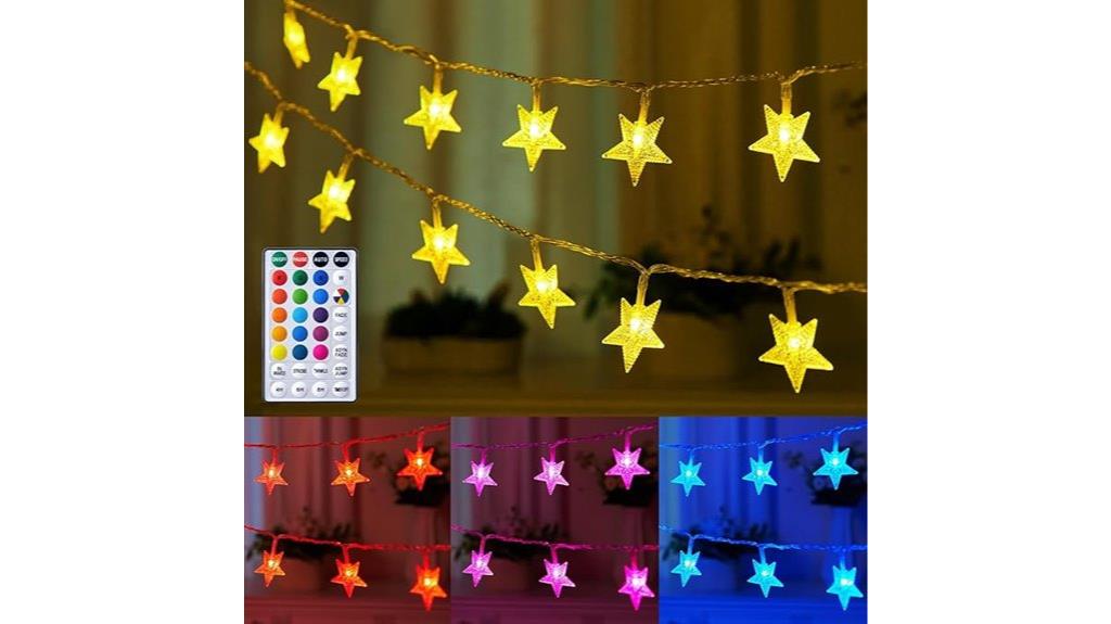 colorful star string lights