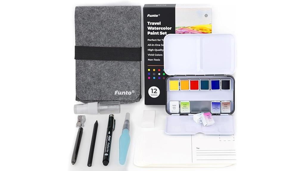 colorful watercolor painting set