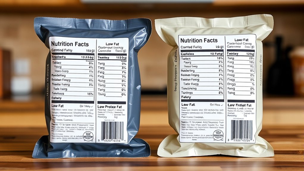 compare labels for nutrition