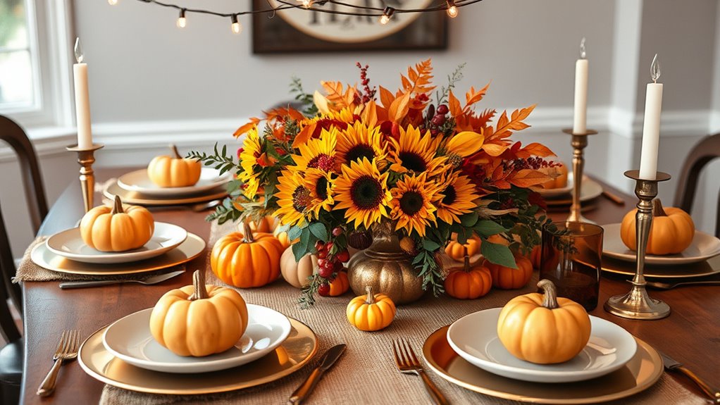 coordinated festive table setup