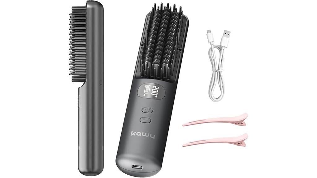 cordless portable hair straightener