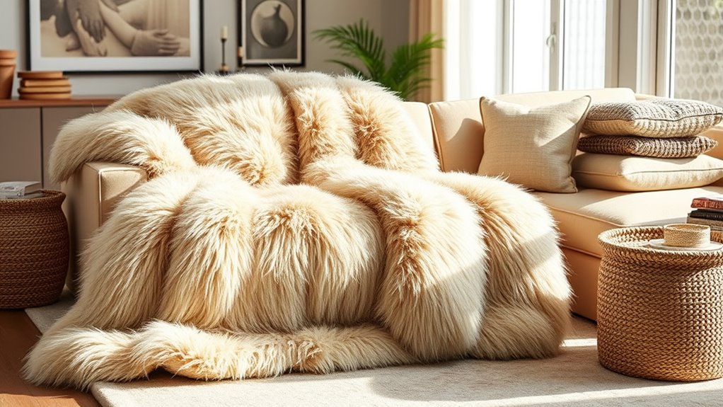 cozy faux fur throws