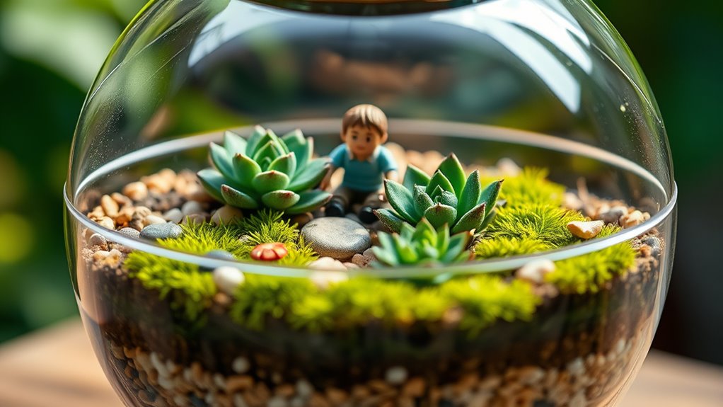 create miniature plant ecosystem