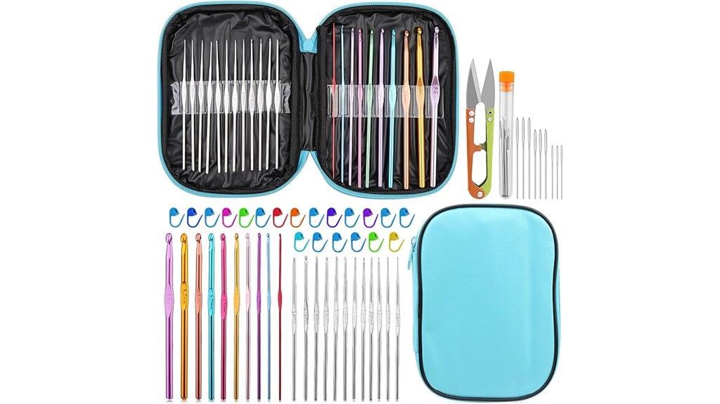 crochet needle set with case