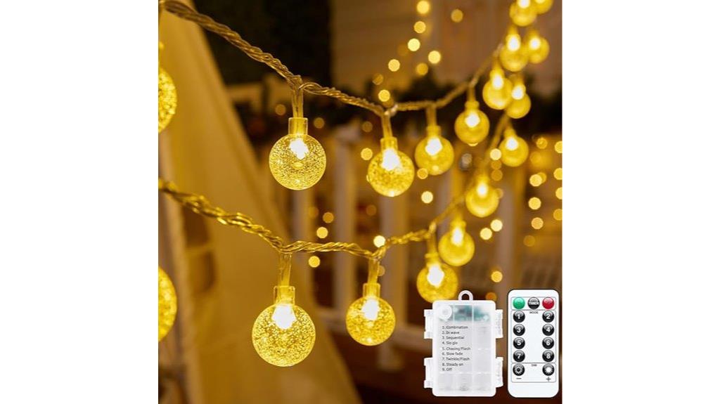 crystal globe string lights