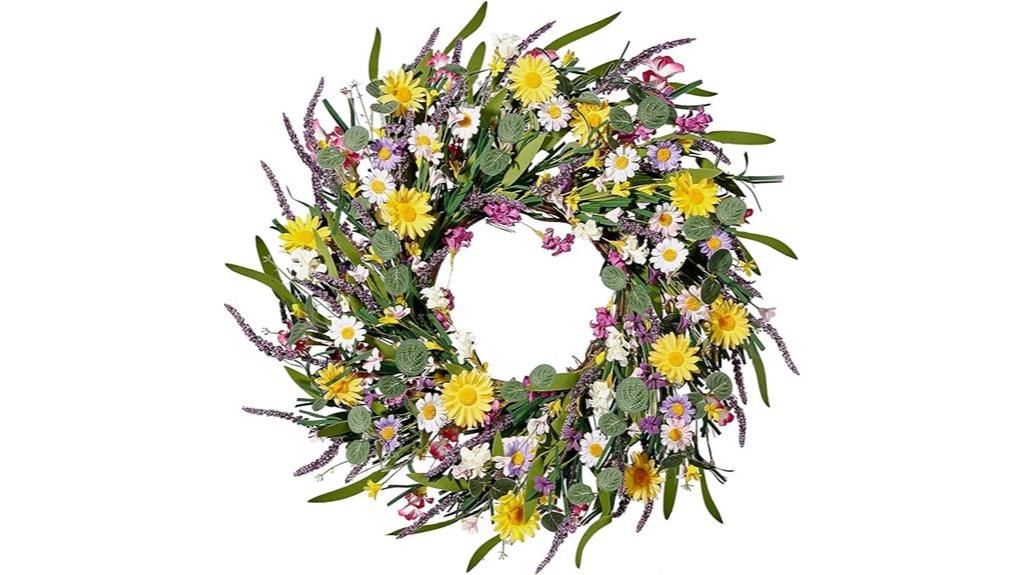 daisy lavender silk wreath