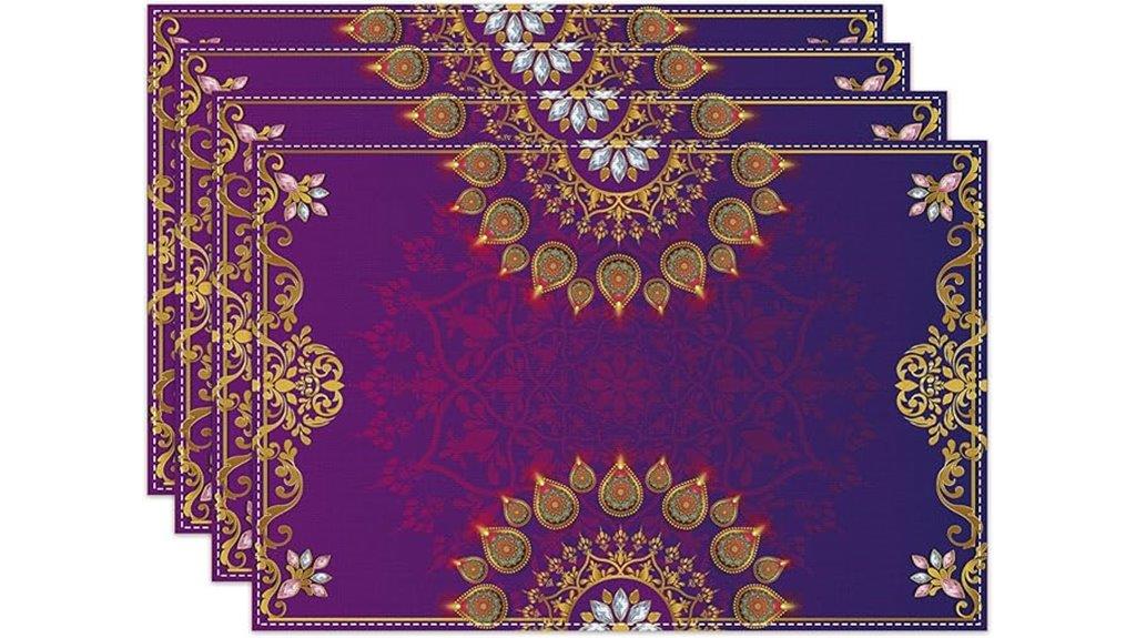 diwali linen dining mats