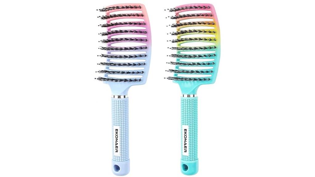 dual wet dry hair brushes