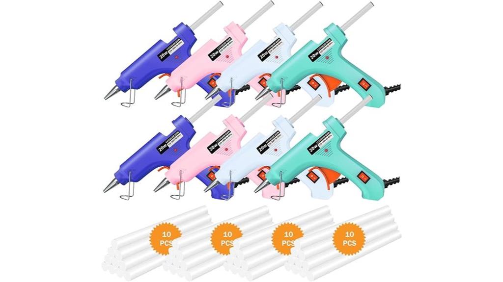 eight mini glue guns