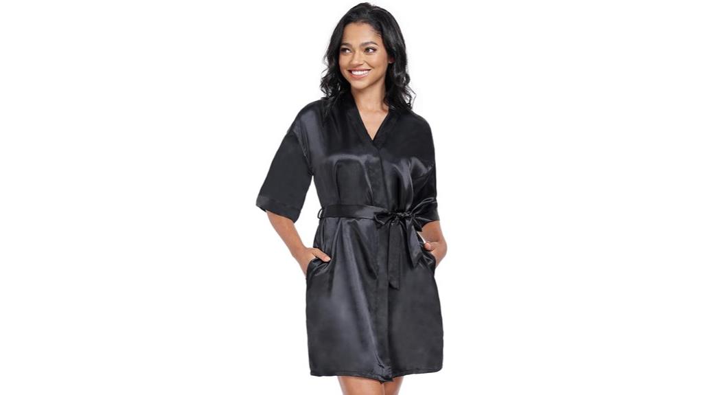 elegant bridal satin robe