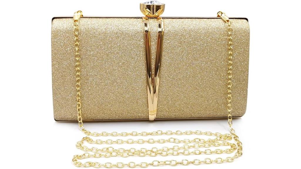 elegant chain evening clutch