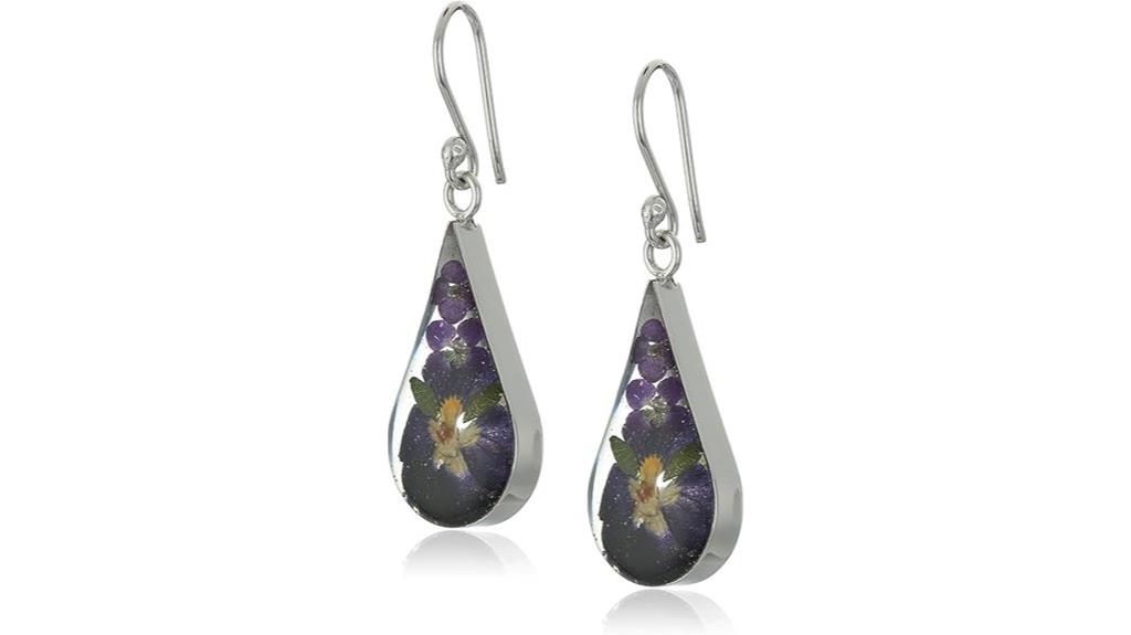elegant floral silver earrings