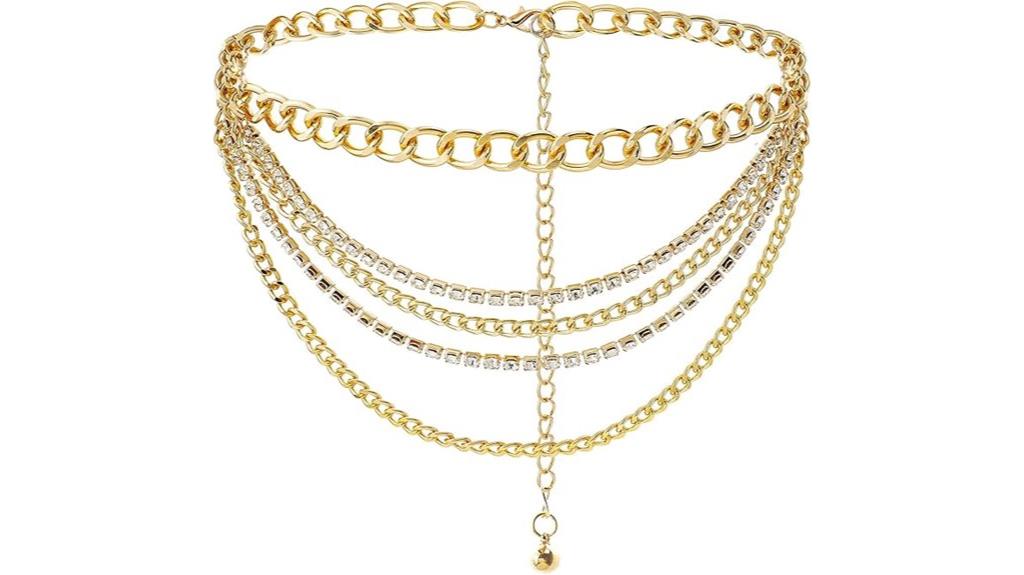 elegant layered chain belt