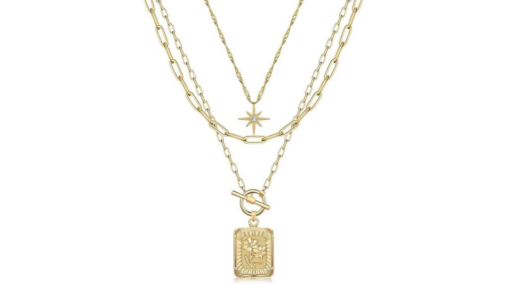 elegant layered necklace set