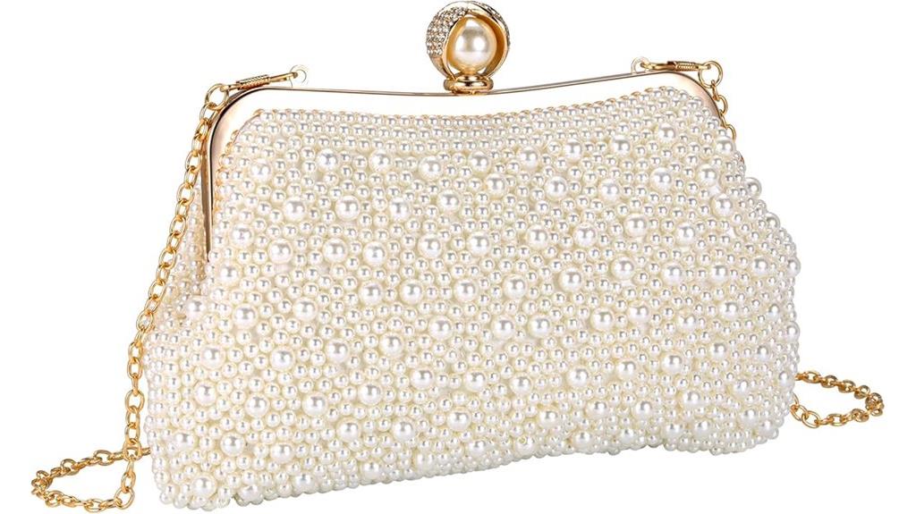elegant pearl clutch purse