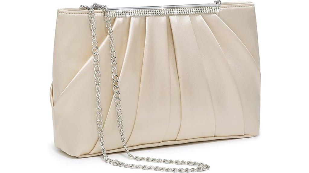 elegant pleated evening clutch