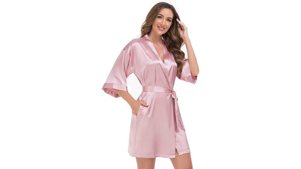 elegant satin kimono robe
