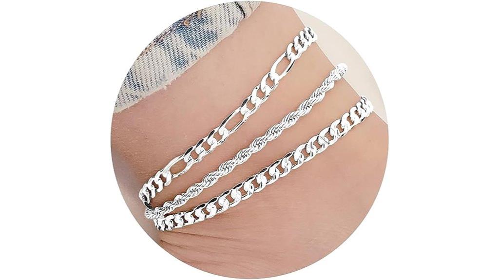 elegant silver ankle jewelry