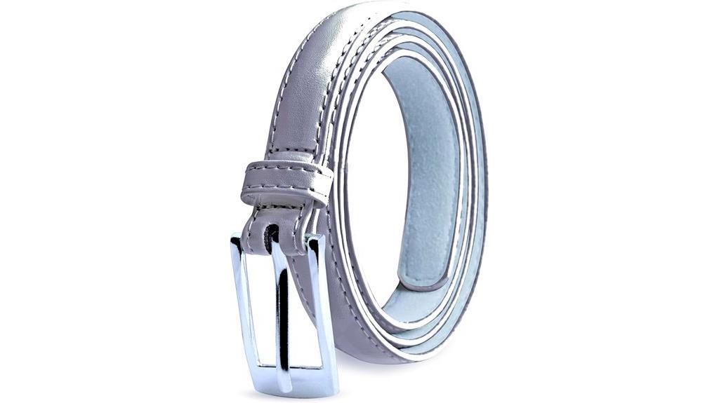 elegant silver buckle belt