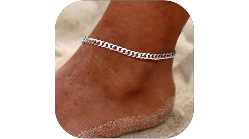 elegant sterling silver anklets
