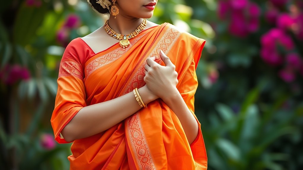 elegant traditional saree drape