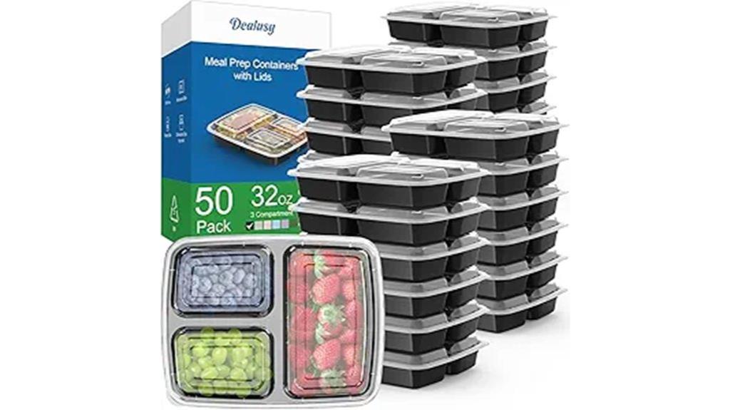 fifty 32 ounce meal containers
