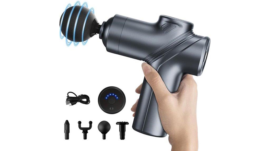 four interchangeable massage heads