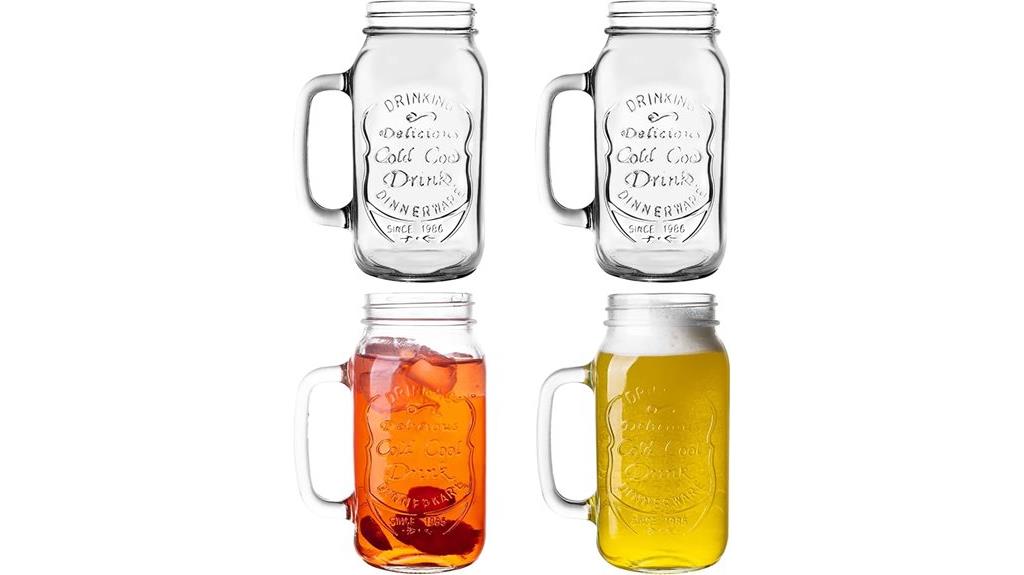 four pack mason jar glasses