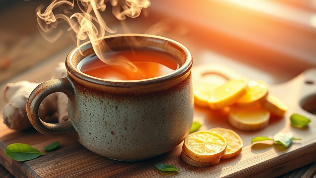 ginger warm tea soothe