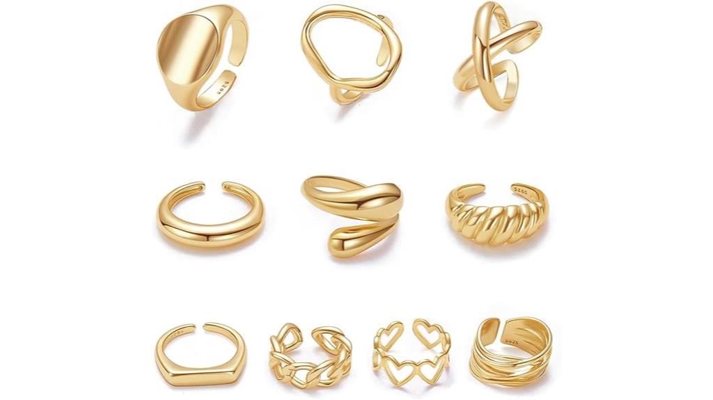 gold chunky dome rings