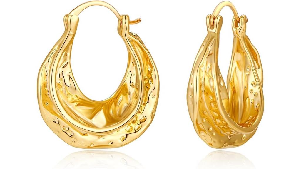 gold chunky hoop earrings